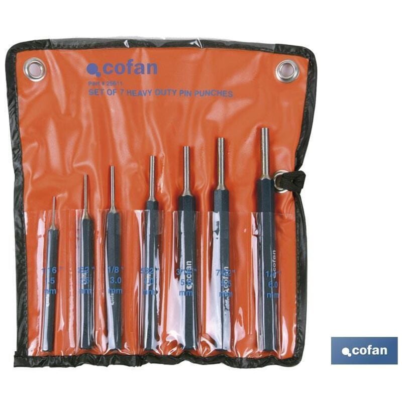 Set 7 Pz Punzone Cilindrico 1,5-6 Mm