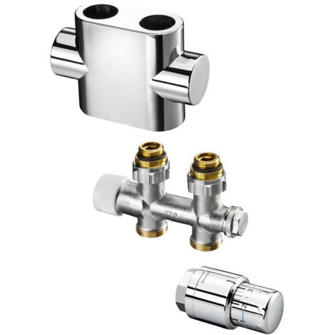 SET MULTIBLOCK T DRT 1/2 x1 / 2 cromato + UNI SH / DECO RING cromato Set 3
