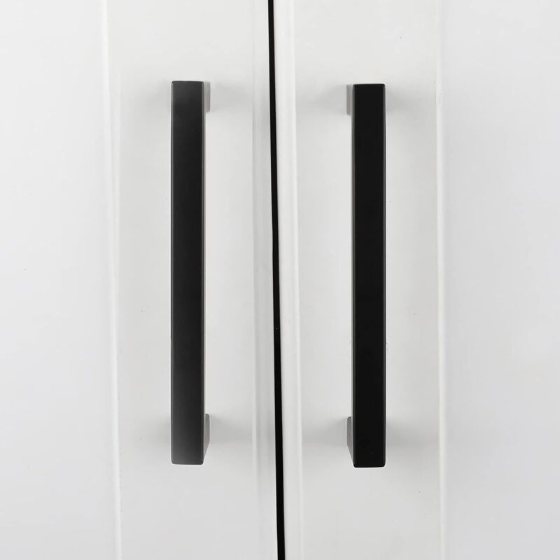 Set of 1 Black Kitchen Door Handles, Black Kitchen Cabinet Handles, Black Cupboard Handles with Matte Finish in Stainless Steel, Hole Spacing