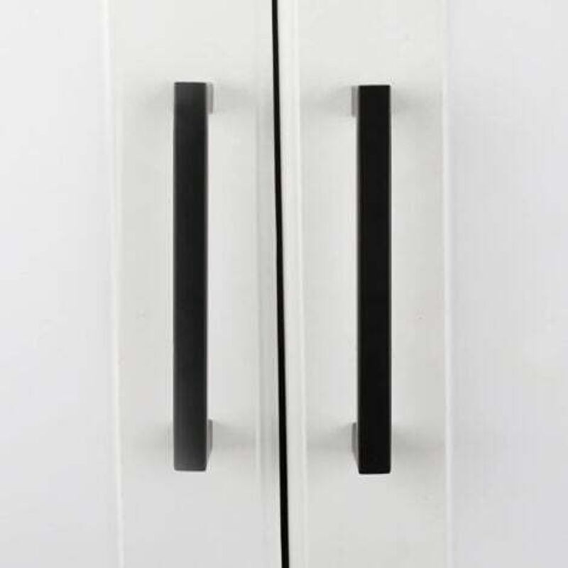 Set of 1 Black Kitchen Door Handles, Black Kitchen Cabinet Handles, Black Cupboard Handles with Matte Finish in Stainless Steel, Hole Spacing
