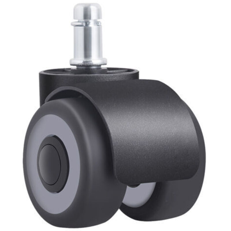 Set of 1 caster for office chair, 11 x 22 mm, double wheel design, does not scratch the floor, diameter: 50 mm