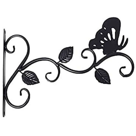 Set of 1 Hanging Plant Hanger, Metal Wall Plant Hook, Sturdy and Rustproof, Butterfly Shape, Black
