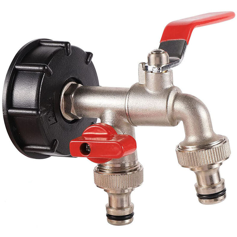 Boed - Set of 1, ibc adapter, S60X6 ibc can adapter, 1/2' ibc ball valve garden tap, rain barrel valve hose adapter