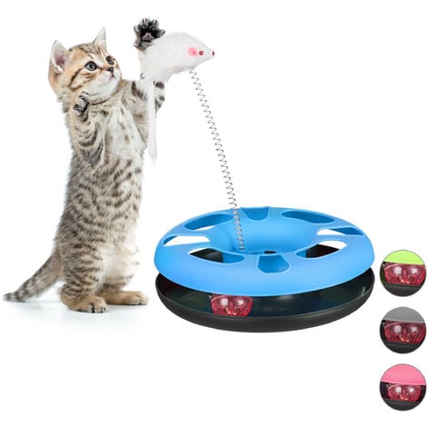 UPSKY 24 PCS Christmas Cat Toys, 3-Level Turntable Kitten Toys Set,  Interactive Cat Roller Toys