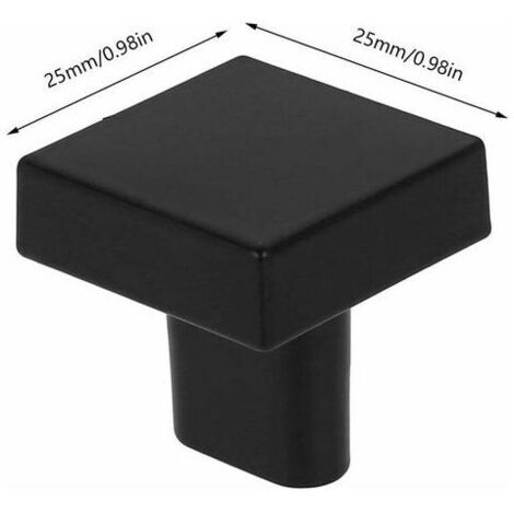 Set of 10 Black Door Knobs Solid Brass Square Cabinet Knobs Vintage Kitchen Cabinet Knobs with Screws for Cabinet Cupboards Drawers (Black)