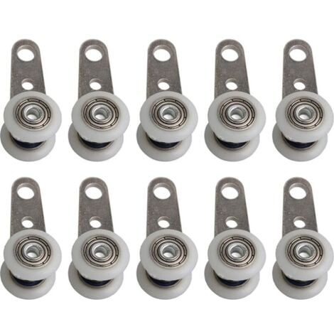 SJQKA Set of 10 Casters for Bay Windows or Sliding Doors - Metal and Plastic - 4.5 x 1.9 cm
