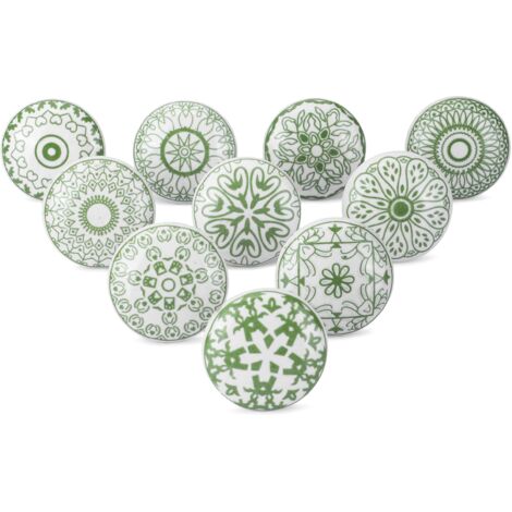 Set Of 10 Ceramic Cabinet Knobs Handmade Decorative Handles For Kitchen Cabinets Bathroom Drawers