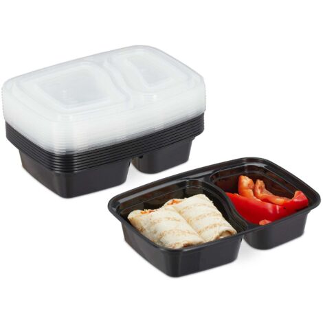 Set of 10 mealprep boxes 2 compartments