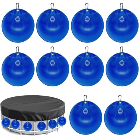 Set of 10 pool cover weights with pool closure