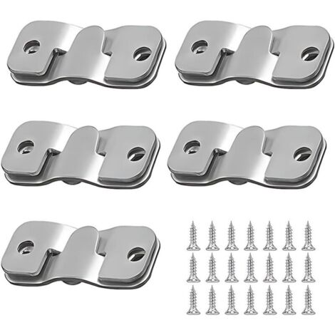 Set of 10 Recessed Brackets for Headboard or Mirror, Discreet Stainless Steel Mounting, Wall Hardware
