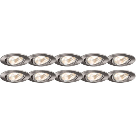 Set of 10 Recessed Spotlight Aluminium - Cisco