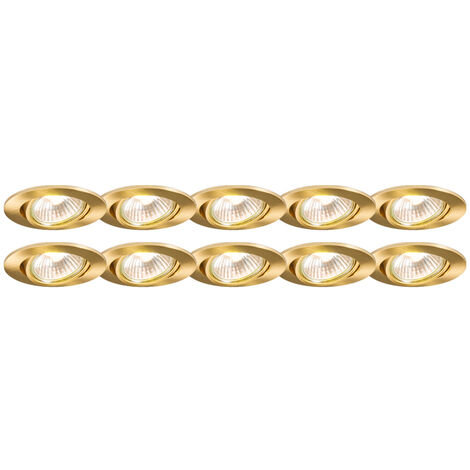 Set of 10 Recessed Spotlight Gold - Cisco