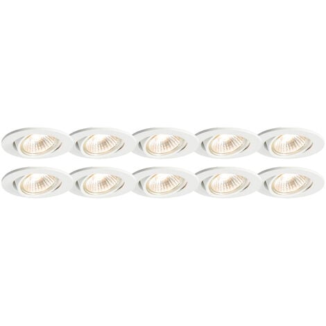 Set of 10 Recessed Spotlight White - Cisco