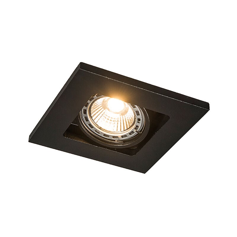 Set of 10 Recessed Spotlights Black Square - Qure