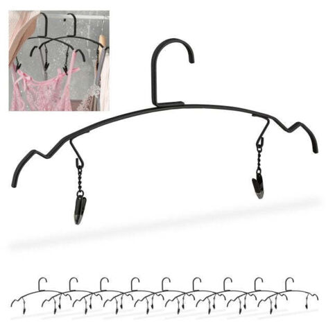 Set of 10 thin hangers with clips