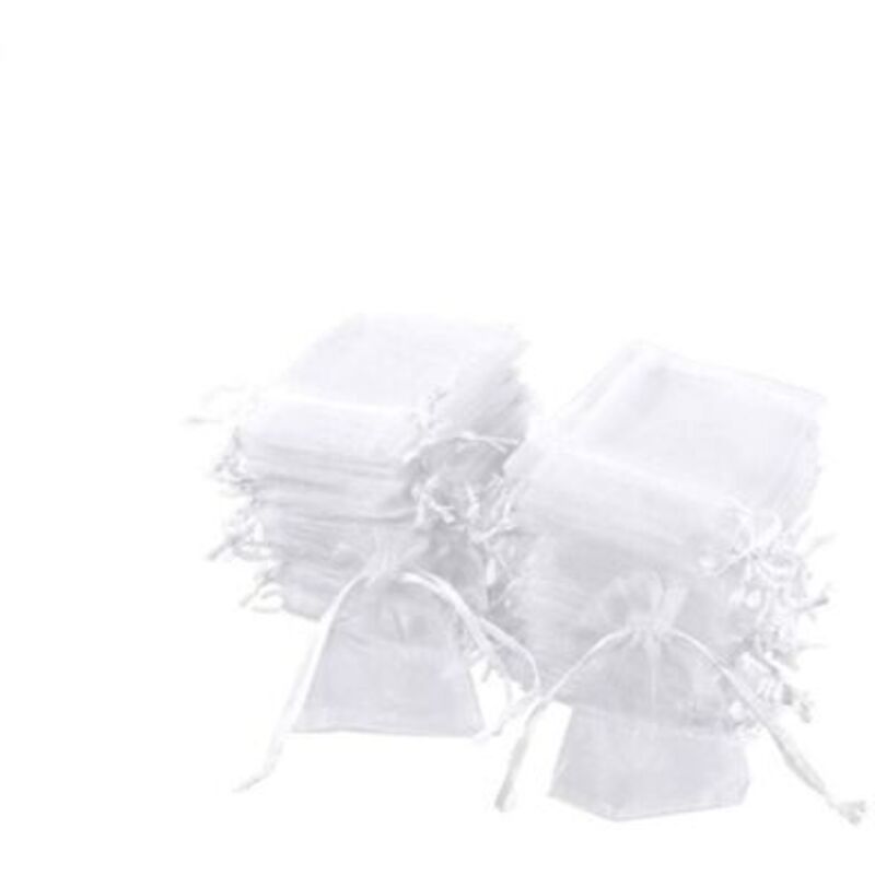 Set of 100 white organza bags, 7 x 9 cm, organza gift bag, jewelry bag, wedding favor bags, lavender bags, wedding favor