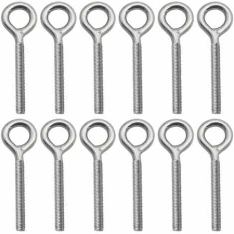 Set of 12 M5 Eye Bolts in 304 Stainless Steel Screw-in Ring Screws for Outdoor Swing Machine