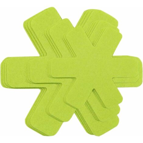 Set of 12 pot protectors and 3 lids of different sizes to protect from scratches, separate and protect the surfaces of your cookware (green).