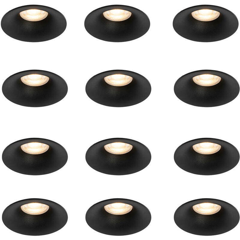 Image of Set of 12 Recessed Spotlights Black&hellip;