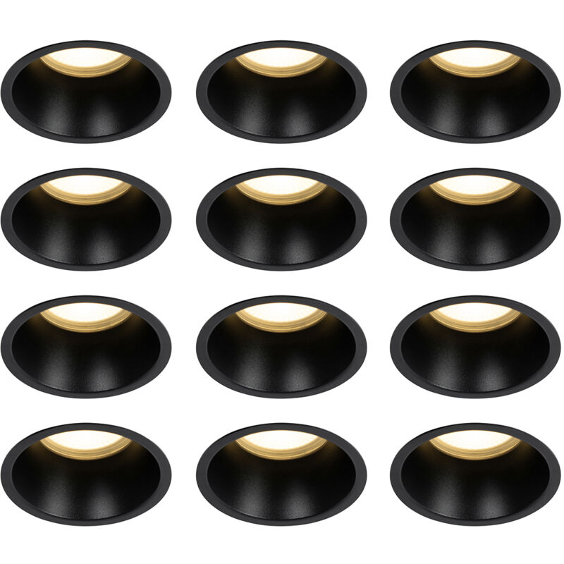 Image of Set of 12 Recessed Spotlights Black&hellip;