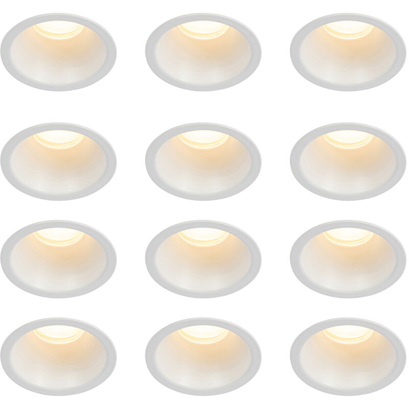 Qazqa Set Of 12 Recessed Spotlights White Gu10 35mm Ip44 - Dept