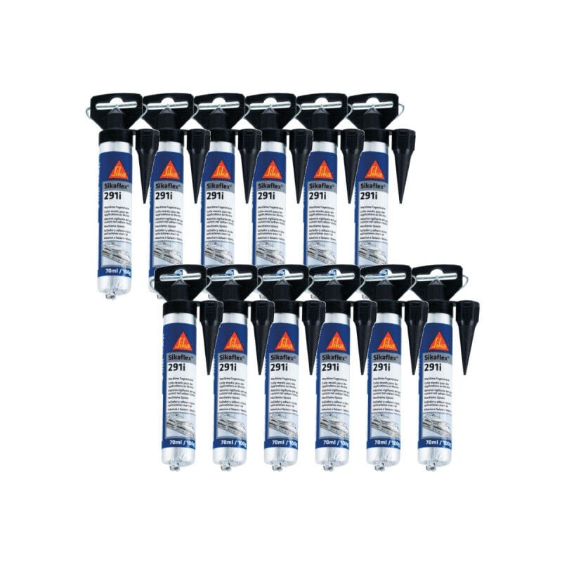 Set of 12 Sika Sika flex 291i marine sealants - Black - Mini refill 70ml