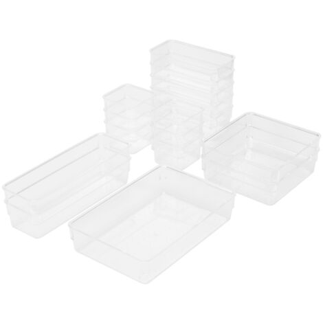 Set of 12 Transparent Desktop Organisers