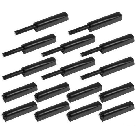 Set of 16 Door Dampers, Easy Opening and Closing, Versatile Use, Push to Open, For Kitchen Cabinets, Drawers, Dressers, Black
