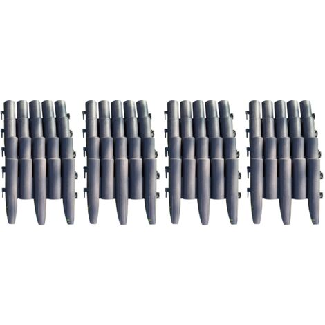 Set of 16 Plastic Wood Effect Lawn Edging Panels (27.5cm x 24cm)