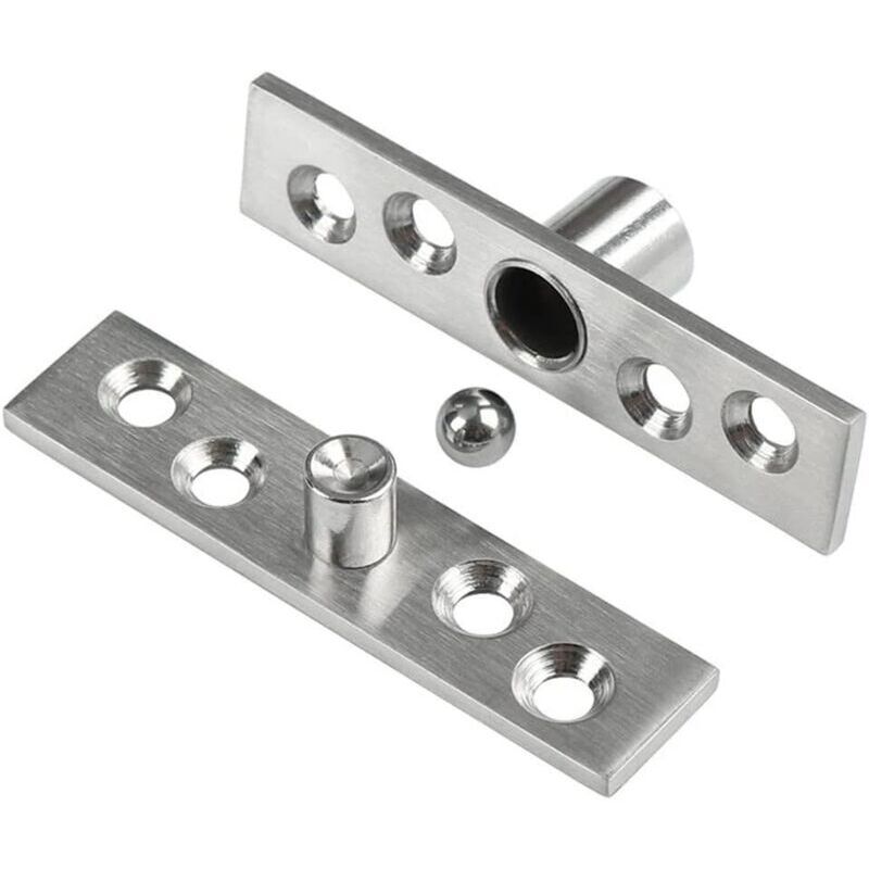 Set of 2 360° swivel hinges in stainless steel for concealed doors, 100 mm x 23.7 mm