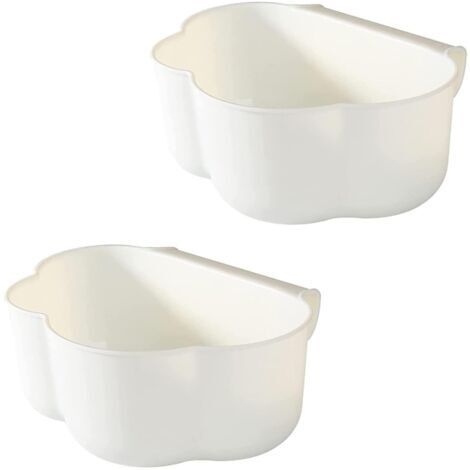 Set of 2 ABS Tabletop Organizers - For Kitchen Cabinet - Hanging Trash Can - Tabletop Organizer - Kitchen Waste Collection Bin (White)