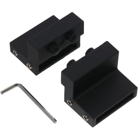 Set of 2 adjustable barn door stops in carbon steel - Black