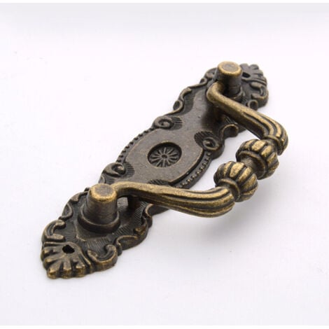 Set of 2 Antique Zinc Drawer Handles, Vintage Style Zinc Alloy Drawer Handles, Classic Bronze Vintage Drawer Handles, Used in Cabinet Door, Drawer, with Screws