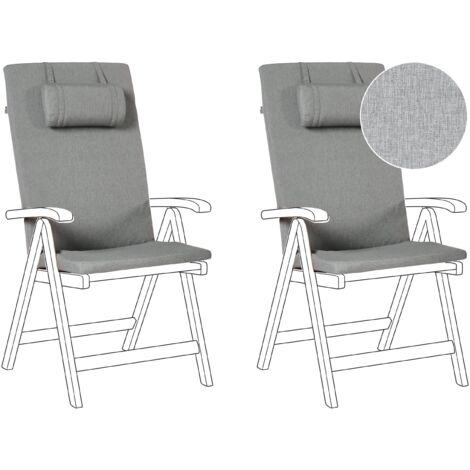 Set of 2 Back/Seat Cushions JAVA/AMANTEA PREMIUM 50 x 70 cm Grey Melange