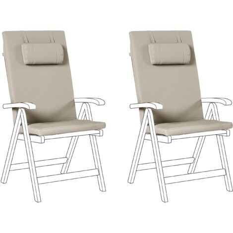 Set of 2 Back/Seat Cushions JAVA/AMANTEA PREMIUM 50 x 70 cm Taupe
