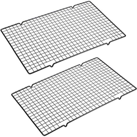 Set of 2 baking cooling racks, 25.4 x 40.6 cm, oven-safe non-stick wire cooling rack for roasting and baking