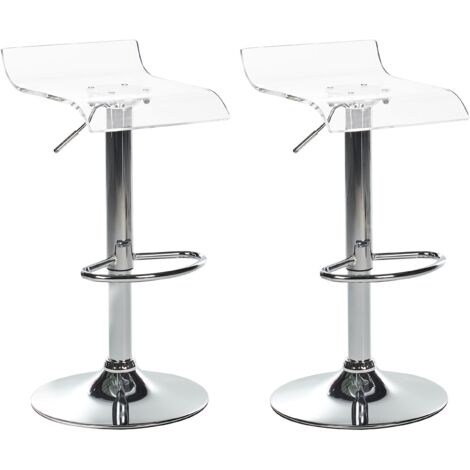 Set of 2 Bar Chairs NEUM Swivel Transparent