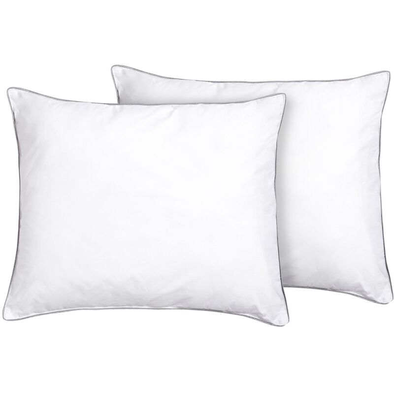 Set of 2 Pillows PELISTER Low Microfibre 50 x 60 cm White
