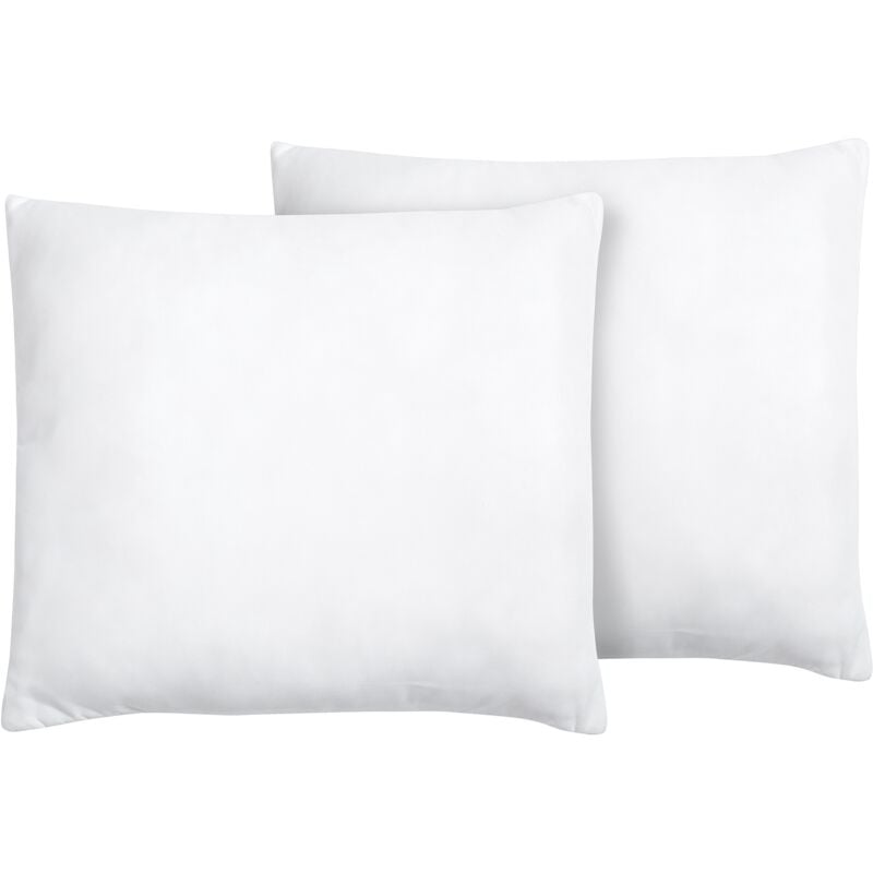 Beliani - Set of 2 Traditional Bed Pillows White Microfibre 80 x 80 cm Cover Errigal