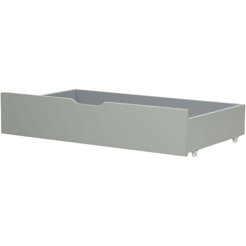 Beliani - Set of 2 Bed Wheeled Storage Drawers Solid Pine Wood Grey Rumilly