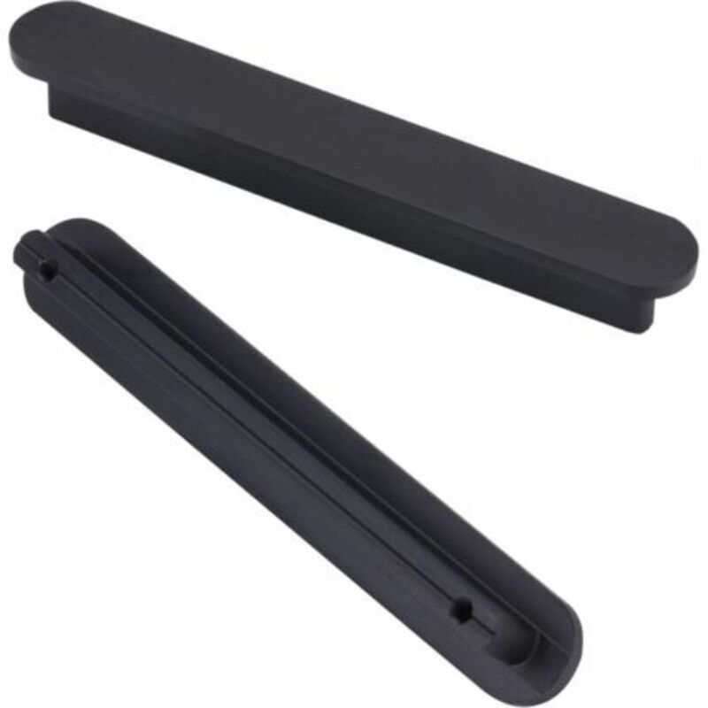 Set of 2 black kitchen cabinet handles, black brushed brass, 128 mm center-to-center - Cabinet and furniture handles