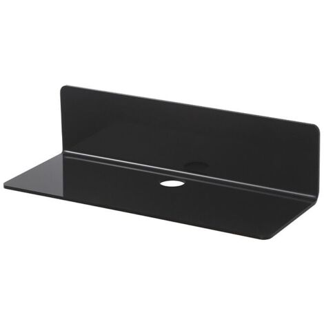 Set of 2 Black Wall Shelves, Easy to Expand Wall Space - 9" Acrylic Shelf No Drilling Required for Bedroom, Bathroom, Kitchen, Living Room, Office YMYNY