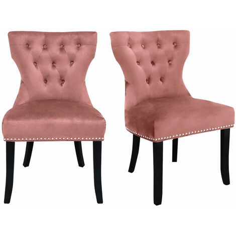 main image of "Set of 2 Buttoned Velvet Dining Chairs"