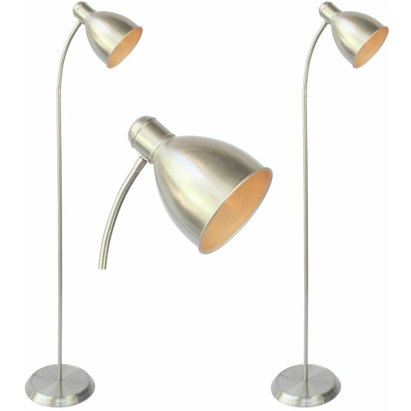 Set of 2 Carter - Satin Nickel Floor Lamps