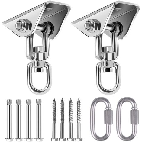 Set of 2 Ceiling Hooks for Hanging Chair 360° Swivel - Maximum Load: 450 kg - for Swing, Punching Bag - for Hammock, Concrete, Wood, Boxing Bag