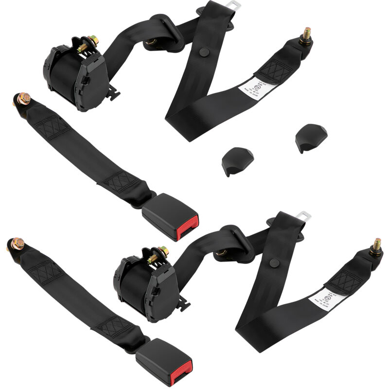2PCS 3 Point Rétractable Ceinture de Sécurité Voiture Siège ceinture Universel