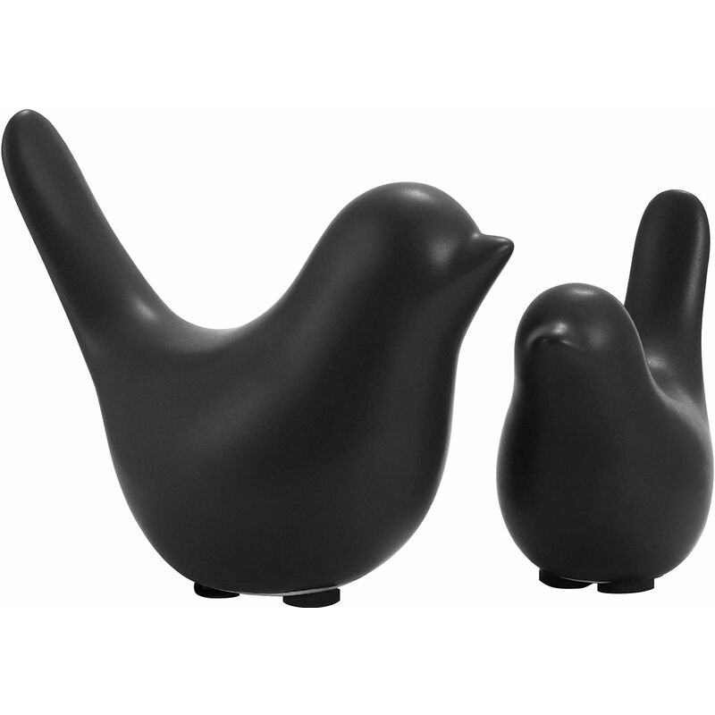 Image of Groofoo - Set of 2 Ceramic Bird Figurines for Home Decor, Ceramic, White