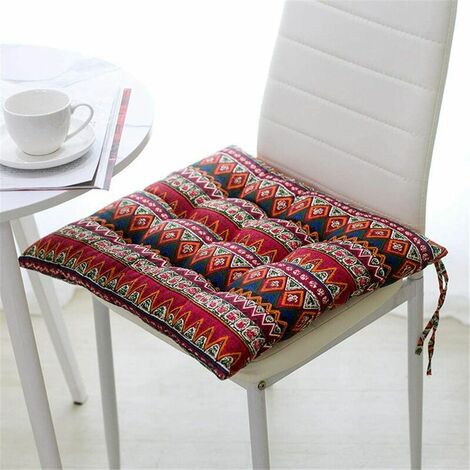 Set of 2 chair cushions 40 x 40 cm linen desk cushion chair cushion