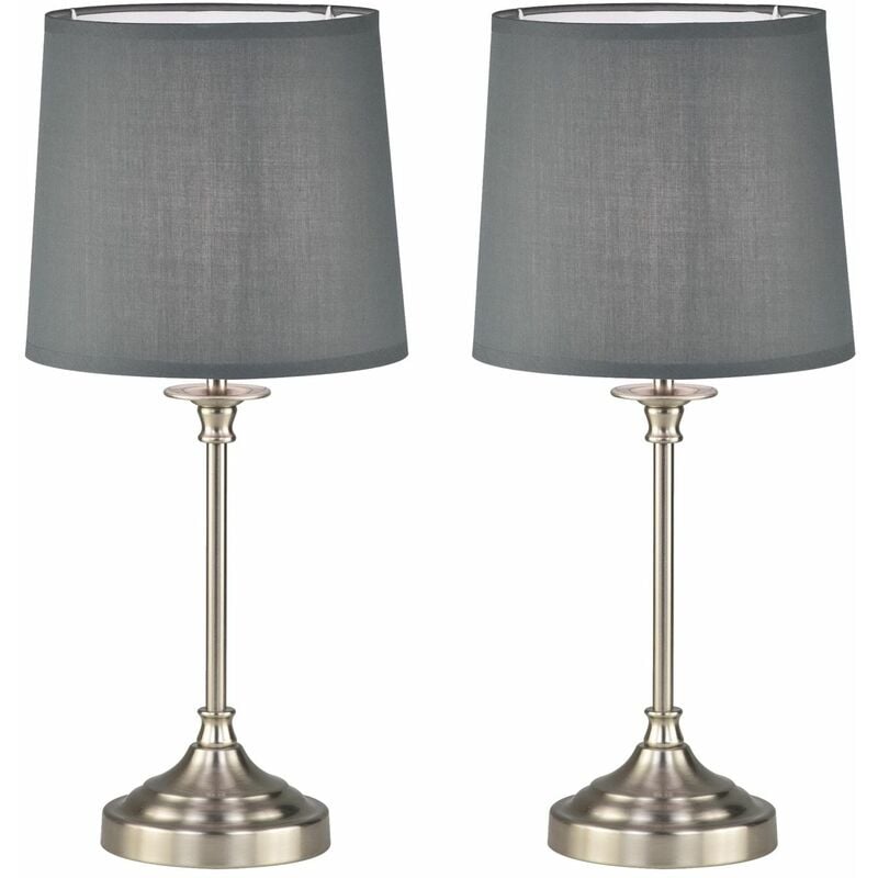 Set of 2 Chester - Brushed Nickel Lamps