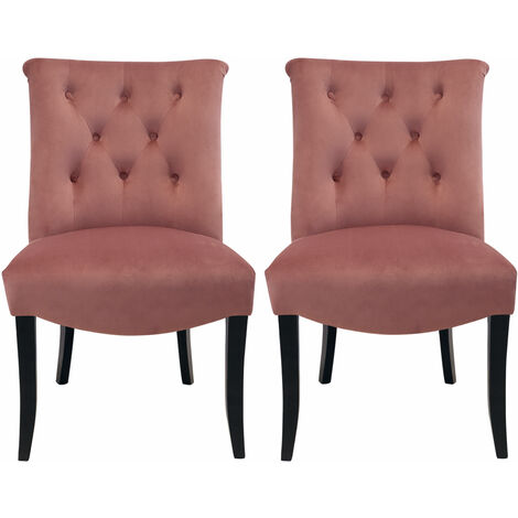 main image of "Set of 2 Chesterfield Crush Velvet Dining Chairs"